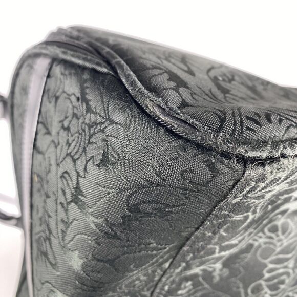 VTG Ricardo Beverly Hills Carry On Travel Bag Black Floral Tapestry Luggage Bag - Picture 12 of 15